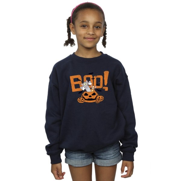 Tom & Jerry Girls Halloween Boo! Sweatshirt 3-4 år Marinblå Navy Blue 3-4 Years