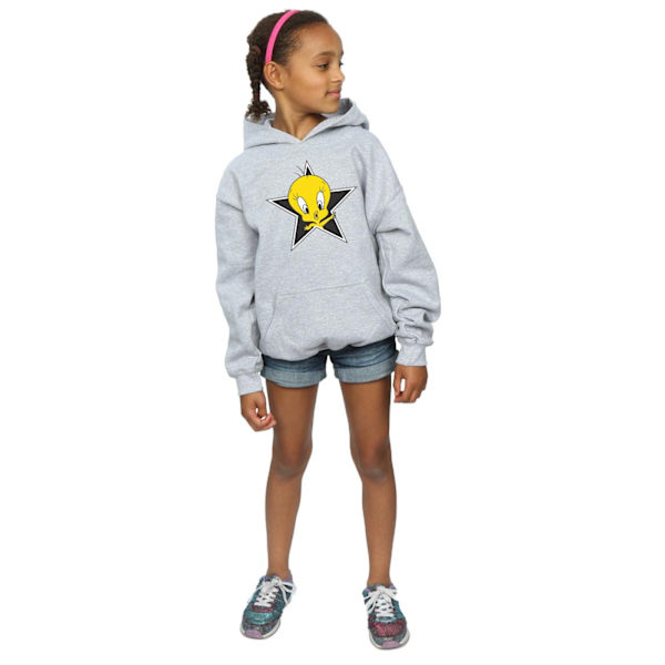 Looney Tunes Girls Tweety Pie Star Hoodie 9-11 år Sports Grå Sports Grey 9-11 Years