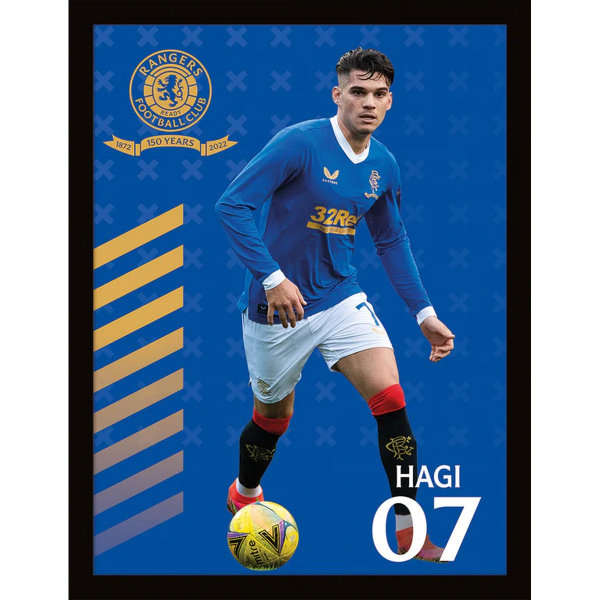Rangers FC Hagi Print 40cm x 30cm Blå/Gul Blue/Yellow 40cm x 30cm
