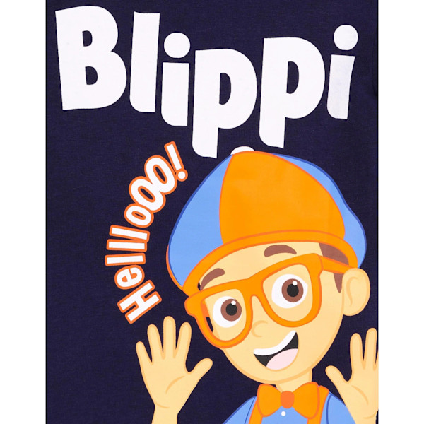 Blippi Barn/Barn Hello T-shirt 5-6 år Marinblå Navy 5-6 Years