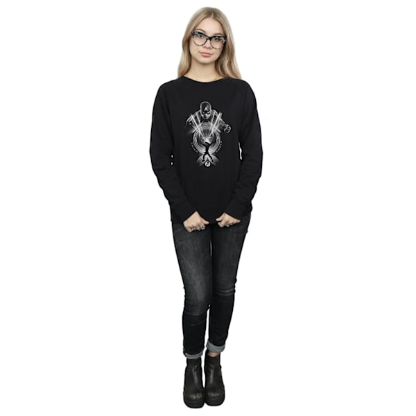 Marvel Dam/Damer Captain America Cirkel Sweatshirt XL Svart Black XL