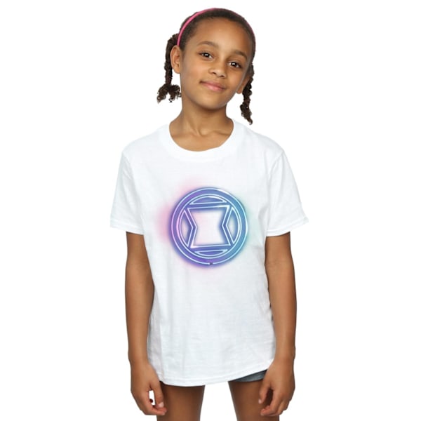 Marvel Girls Black Widow Neon Logo Bomull T-shirt 12-13 år W White 12-13 Years