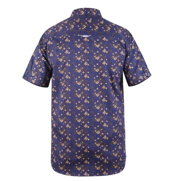 D555 Herr Kingston Floral Kingsize kortärmad skjorta 6XL Marinblå Navy/Brown 6XL