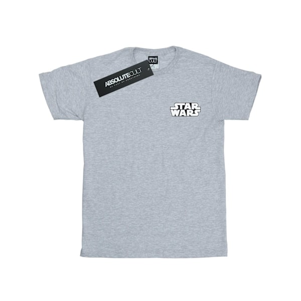 Star Wars Girls Logo Badge Bomull T-shirt 12-13 år Sports Grå Sports Grey 12-13 Years