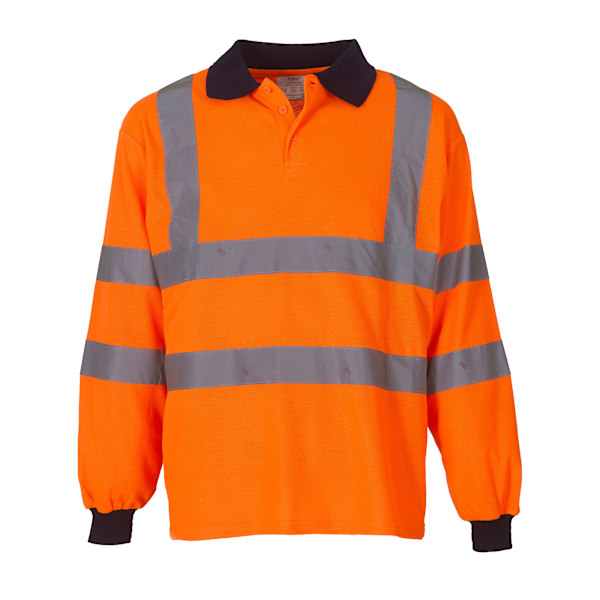 Yoko Unisex Vuxen Säkerhet Långärmad Hi-Vis Poloskjorta XL Orange Orange XL