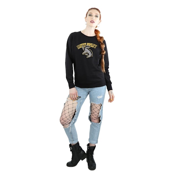 Harry Potter Dam/Kvinnor Hufflepuff Sport Emblem Sweatshirt L Black L