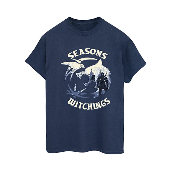 Netflix Dam/Damer The Witcher Jul Varg Bomull Pojkvän Navy Blue 3XL