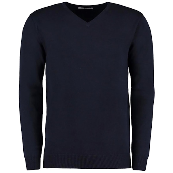 Kustom Kit Herr Arundel Långärmad V-ringad Tröja XL Marinblå Navy Blue XL