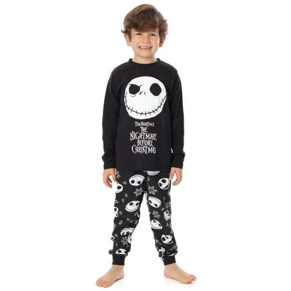 Nightmare Before Christmas Boys Jack Skellington Long Pyjama Se Black/White 7-8 Years
