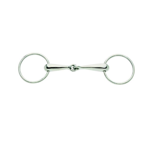 Lorina tunn tysk ihålig munlös ring snaffle 4,5 tum silver Silver 4.5in