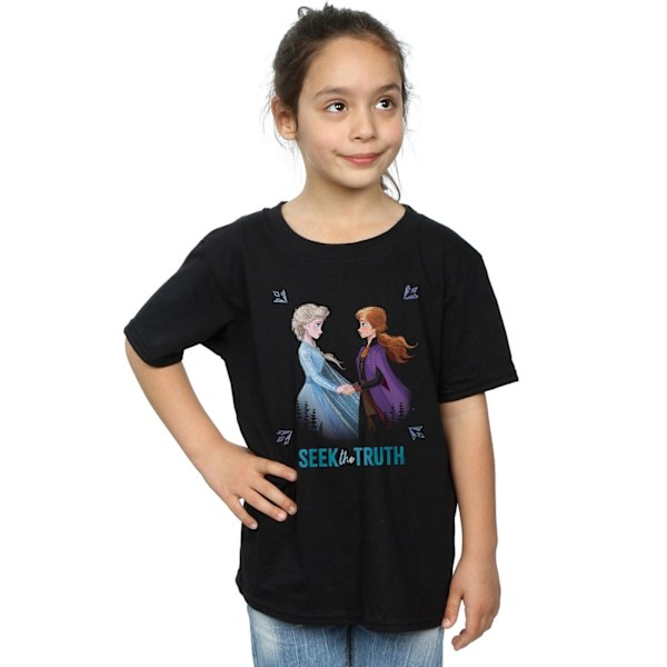 Disney Girls Frozen 2 Elsa och Anna söker sanningen Bomull T-shirt Black 7-8 Years