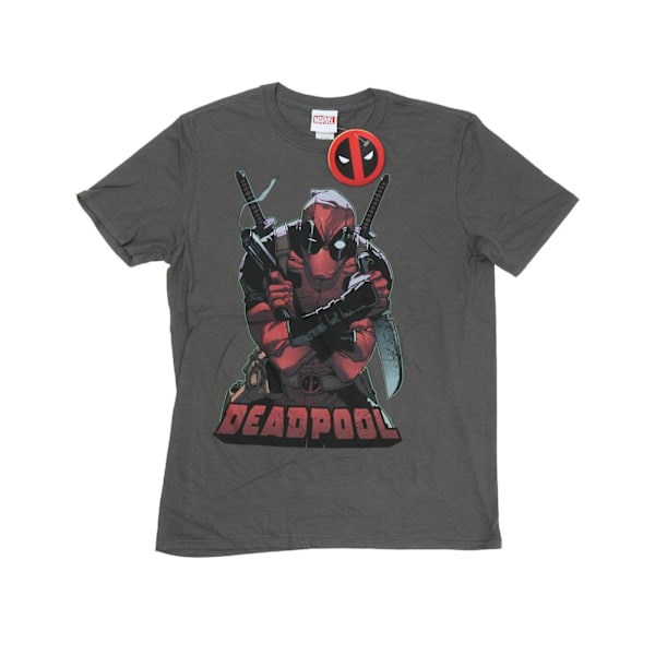 Marvel Deadpool Ready For Action T-shirt 3XL Ljus Grafit Light Graphite 3XL