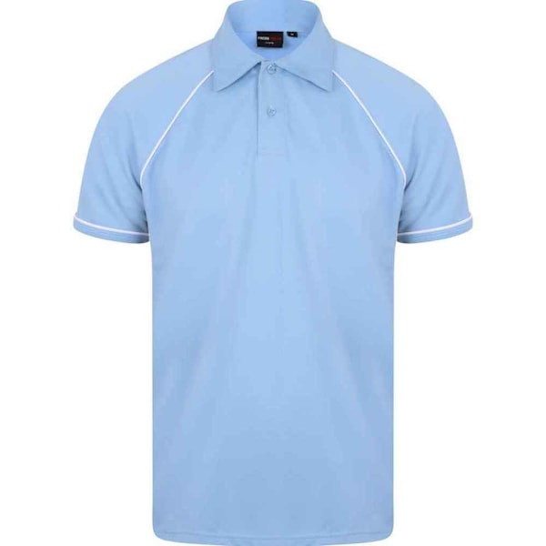 Finden And Hales Herr Performance Pikétröja med Ränder XXL Sky/Navy Sky/Navy/White XXL