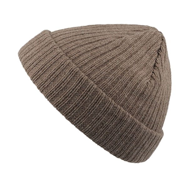 Atlantis Unisex Docker Short Beanie Med Uppvik En Storlek Dove Dove Grey Melange One Size