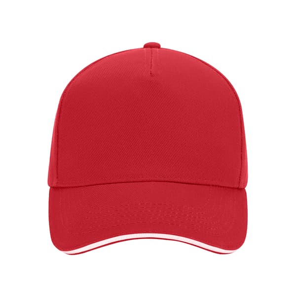 Beechfield 5 Panel Sandwich Peak Baseball Cap One Size Classic Classic Red/White One Size