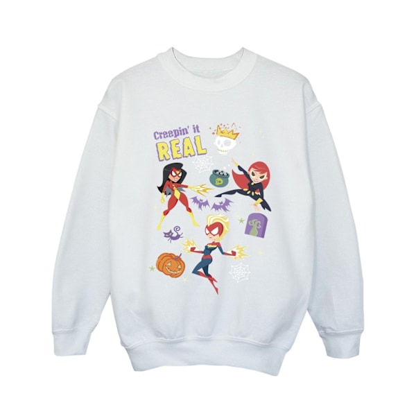 Marvel Girls Creepin It Real Sweatshirt 3-4 år Vit White 3-4 Years