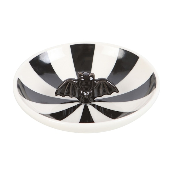 Something Different Randig Fladdermus Prydnadsfat En Storlek Vit/Svart White/Black One Size