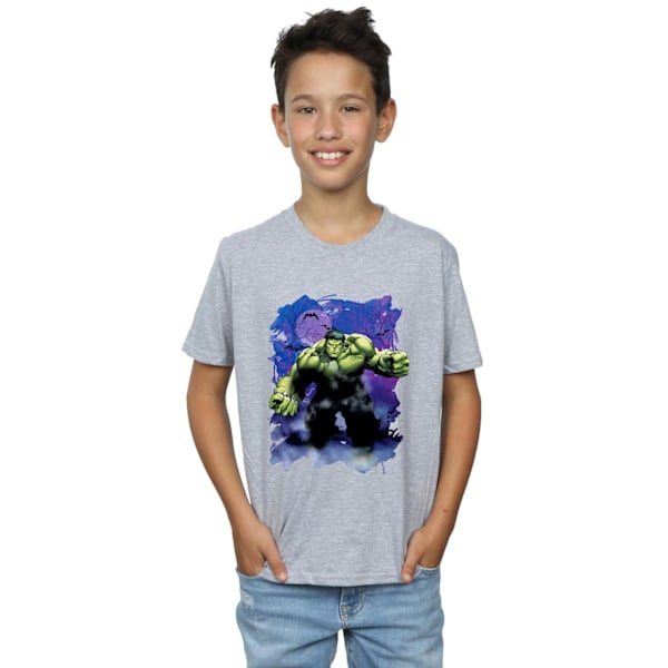 Marvel Boys Hulk Halloween Spooky Forest T-Shirt 7-8 år Spor Sports Grey 7-8 Years