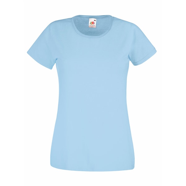 Womens/Ladies Value Fitted Short Sleeve Casual T-Shirt X Small Light Blue X Small