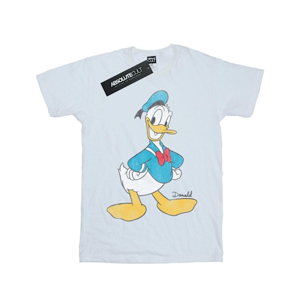 Disney Girls Classic Donald Duck Bomull T-shirt 7-8 år Vit White 7-8 Years