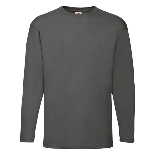 Fruit Of The Loom Mens Valueweight Crew Neck Long Sleeve T-Shirt Light Graphite M