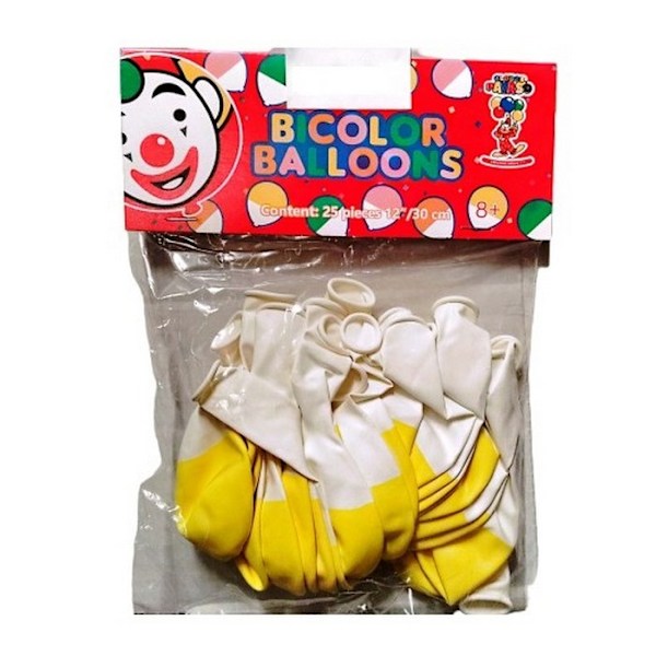 Globos Latex Ballonger (Förpackning om 25) En Storlek Gul/Vit Yellow/White One Size