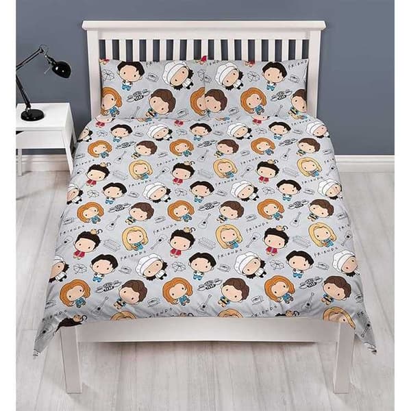 Friends Chibi Vändbart Påslakanset Enkelt Flerfärgat Multicoloured Single
