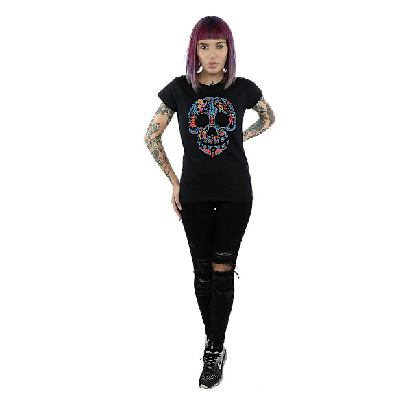 Coco Dam/Kvinnor Skalle Bomull T-shirt S Svart Black S