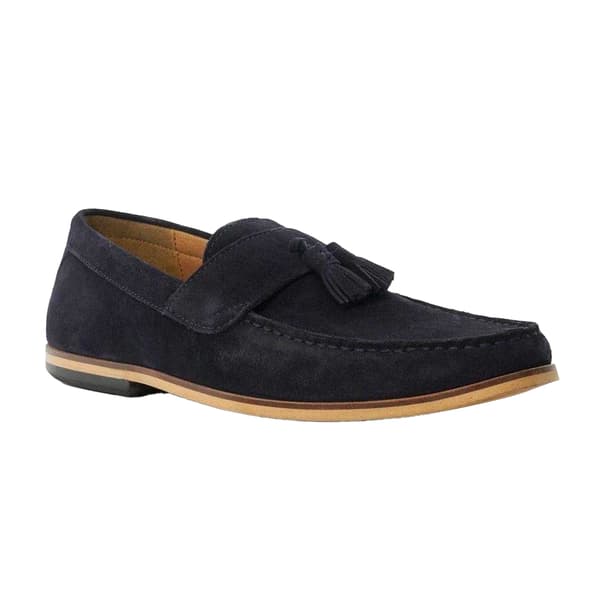 Dune London Herr Bertie Mocka Stack Klack Loafers 9 UK Marinblå/Mocka Navy/Suede 9 UK