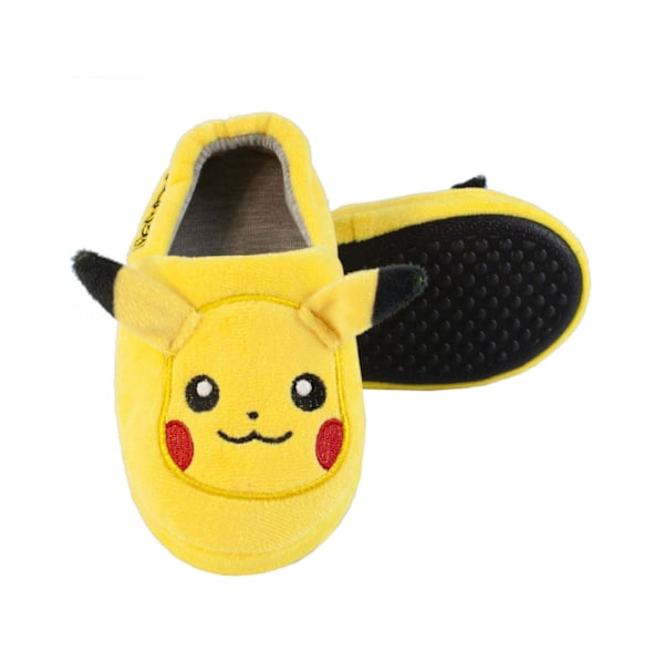 Pokemon Barn/Barn Pikachu 3D Tofflor 1 UK Gul/Heather Yellow/Heather Grey/Black 1 UK