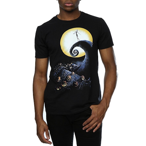 Nightmare Before Christmas Herrar Kyrkogård Bomull T-shirt M Svart Black M