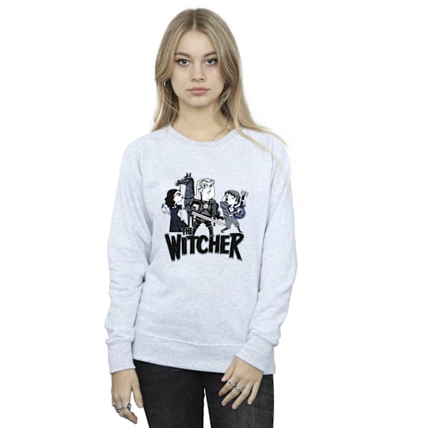 Netflix Dam/Damer The Witcher Team Illustrerad Sweatshirt X Sports Grey XL