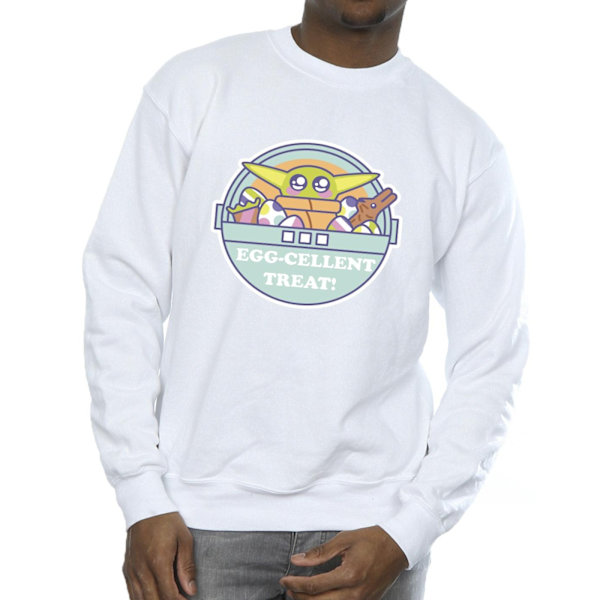 Star Wars Mens The Mandalorian Eggcellent Easter Sweatshirt M W White M