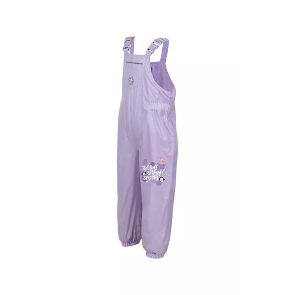 Regatta Barn/Barn Splish Splash Splosh Greta Gris Vattentät Fodrad Dungarees 5-6 År Pastell Lila Pastel Lilac 5-6 Years