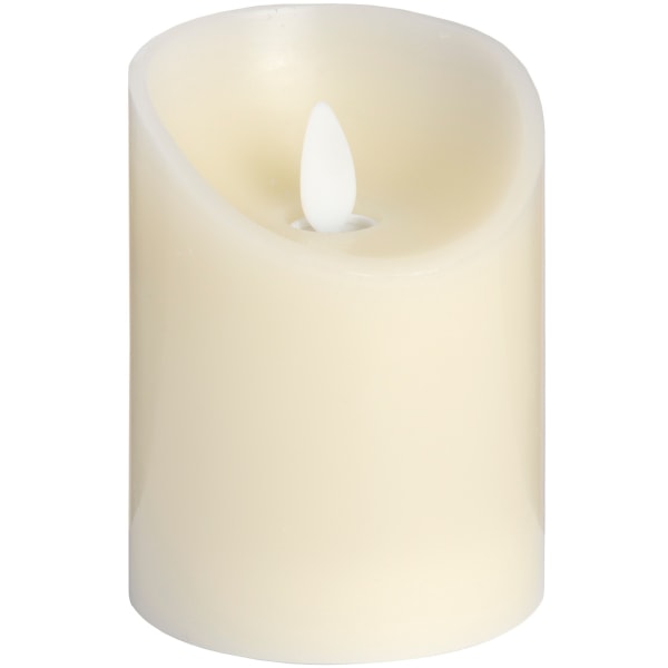 Hill Interiors Flimrande Flame LED Wax Candle 3 x 8in Cream Cream 3 x 8in