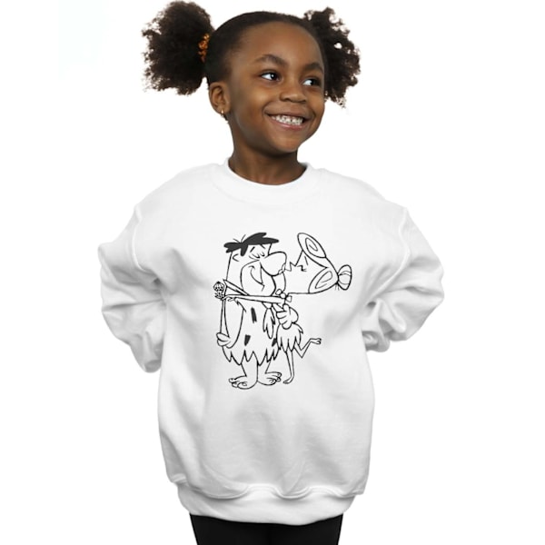 The Flintstones Girls Fred och Wilma Kiss Sweatshirt 3-4 år White 3-4 Years