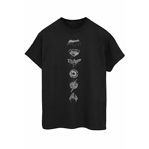 Justice League Spray Logo Bomull T-shirt S Svart Black S