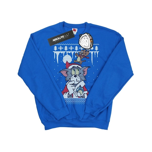 Tom And Jerry Pojkar Jul Fair Isle Sweatshirt 5-6 År Roy Royal Blue 5-6 Years