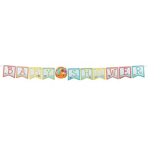 Creative Party Ribbon Noah´s Ark Baby Shower Banner One Size Mu Multicoloured One Size