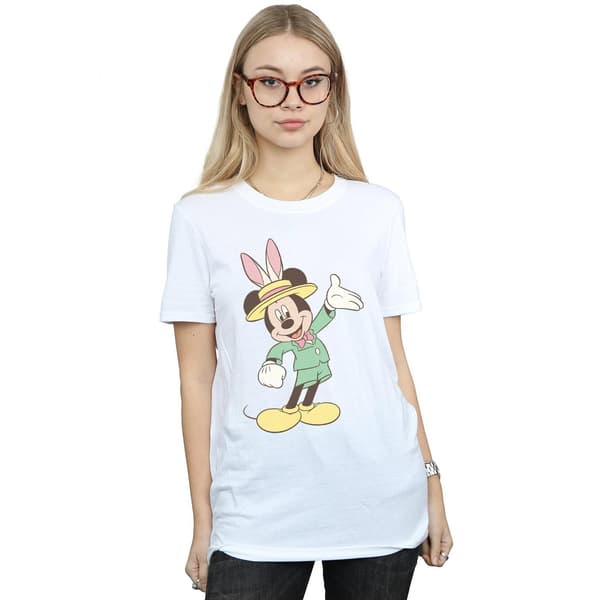 Disney Dam/Dam Mickey Mouse Påskhare Bomull Boyfriend White L