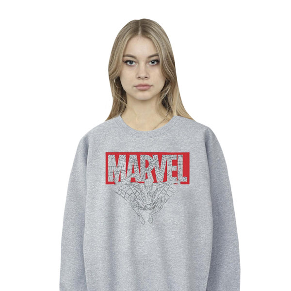 Marvel Dam/Kvinnor Spider Man Logo Röd Sweatshirt XXL Sport Sports Grey XXL