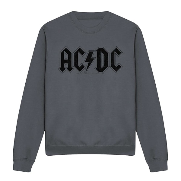 AC/DC Unisex Vuxen Sliten Logotyp Sweatshirt S Kolgrå Charcoal S