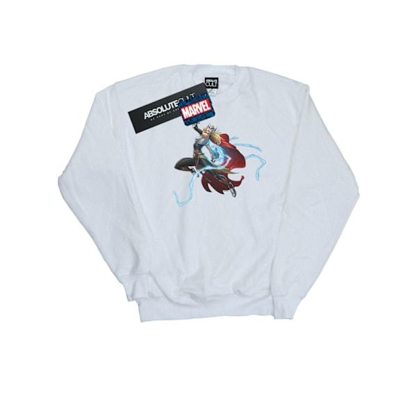 Marvel Girls The Mighty Thor Goddess Of Thunder Sweatshirt 12-1 White 12-13 Years