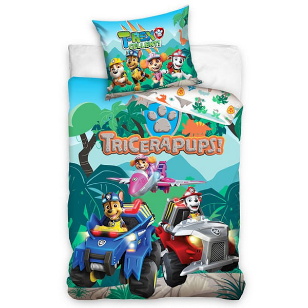 Paw Patrol Tricerapups Påslakanset Enkelsäng Flerfärgad Multicoloured Single