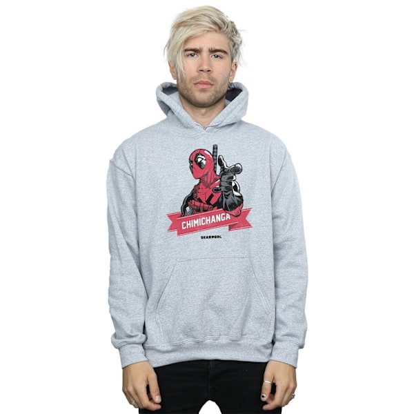 Marvel Deadpool Chimichanga Finger Hoodie L Sports Grey för män Sports Grey L