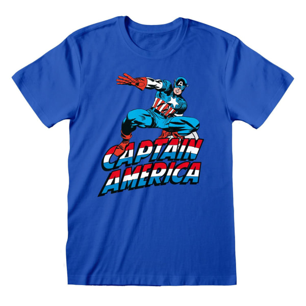 Captain America Unisex Vuxen T-shirt XXL Blå Blue XXL