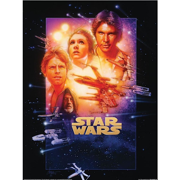 Star Wars Episode IV Filmaffisch Tryck 40cm x 30cm Flerfärgad Multicoloured 40cm x 30cm