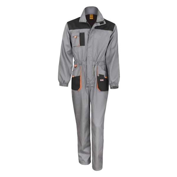 Result Unisex Work-Guard Lite Arbetskläder Overall (Andningsbar och Grey / Black / Orange S