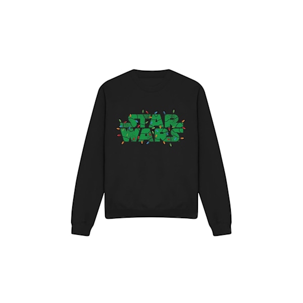 Star Wars Unisex Julbelysning Logga Sweatshirt XXL Svart Black XXL