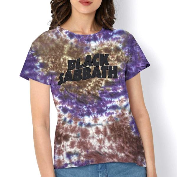 Black Sabbath Unisex Vuxen Wavy Logo T-Shirt L Lila/Brun Purple/Brown L